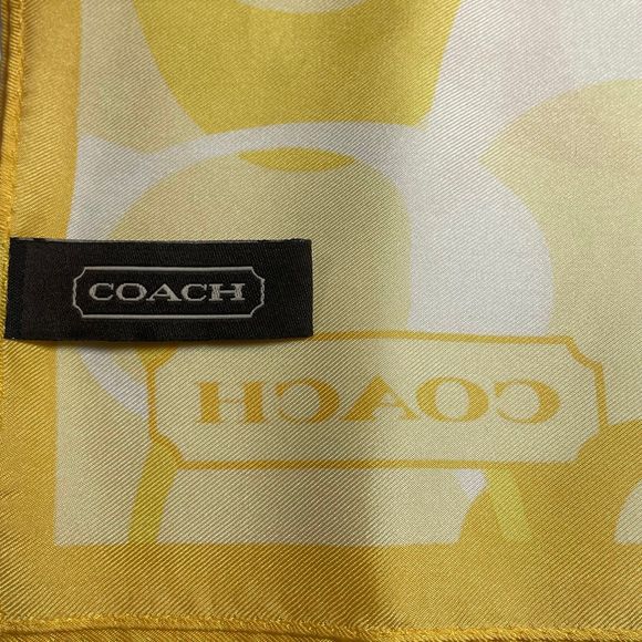 Coach Accessories - NWOT Coach 100% silk scarf beautiful bright yellow
